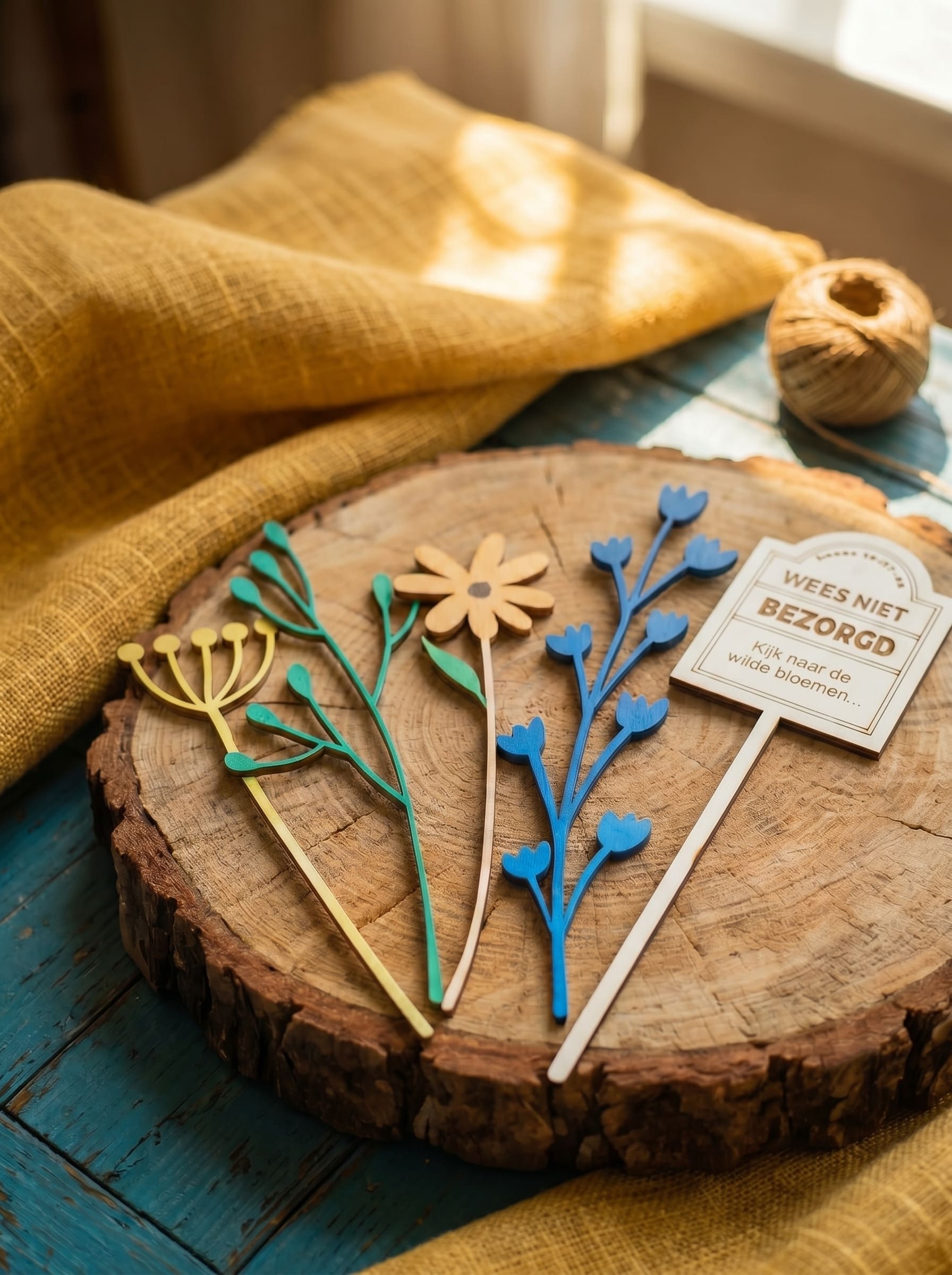 Gehuld in Pracht – Houten Zonnebloemenboeket - Image 2