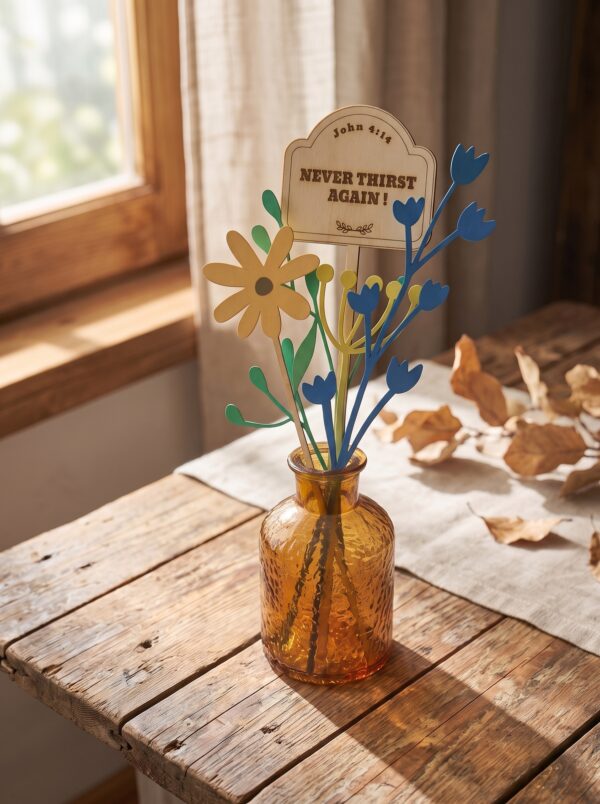 Gave van Levend Water – Houten Zonnebloemenboeket